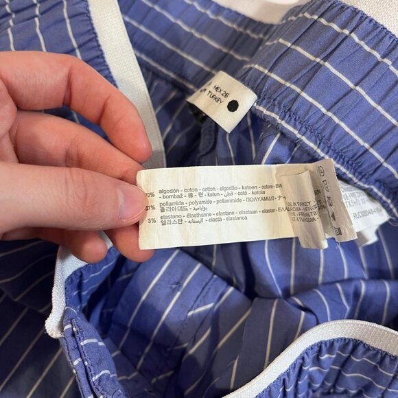 zara blue and white striped boxer shorts size small - Picture 3 of 8
